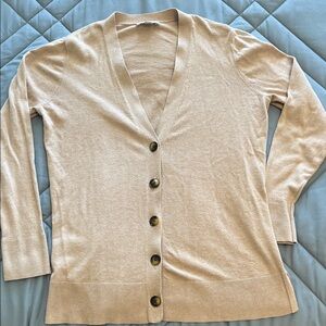 LOFT Tan Button-Up Cardigan